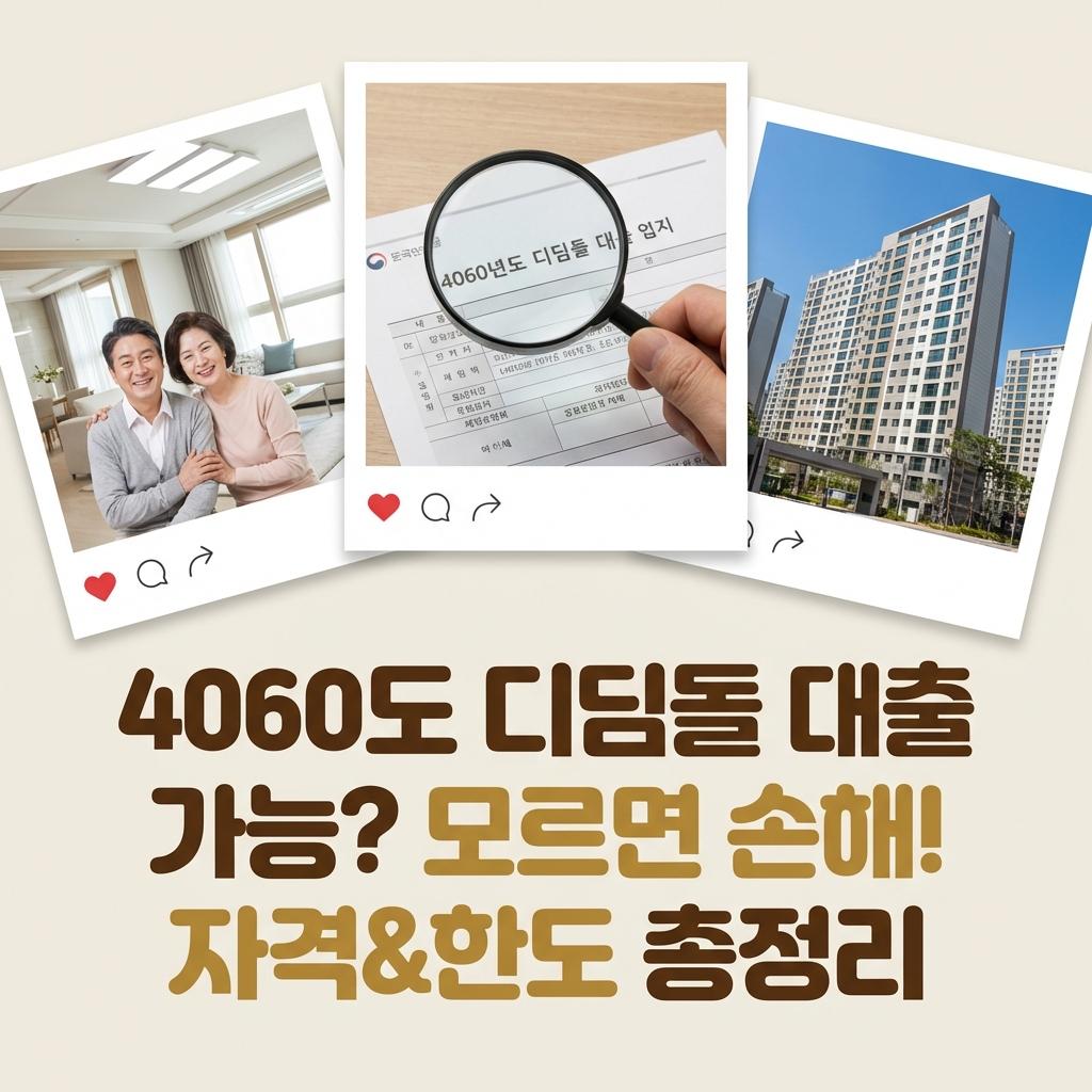 4060도 디딤돌 대출 가능? 모르면 손해! 자격&한도 총정리
