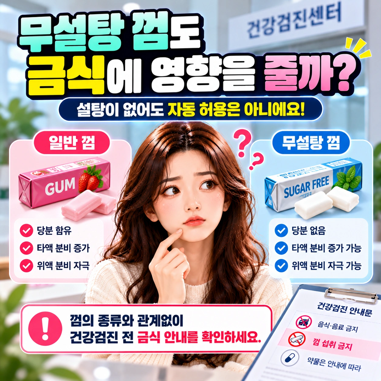 건강검진-무설탕껌-금식확인
