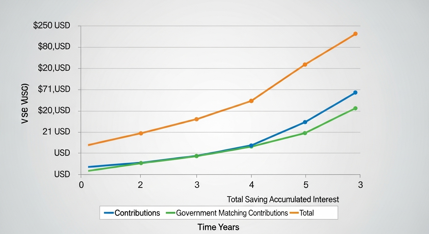 청년미래적금 년도별 상승그래프