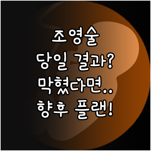 나팔관 조영술 당일 상담 여부 및 결..