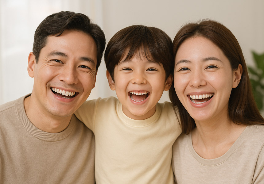 자녀를 둔 가구의 생활 지원을 상징하는 가족 이미지