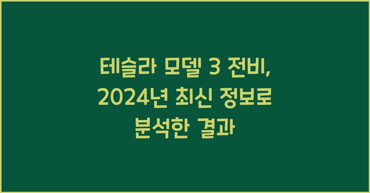 테슬라 모델 3 전비
