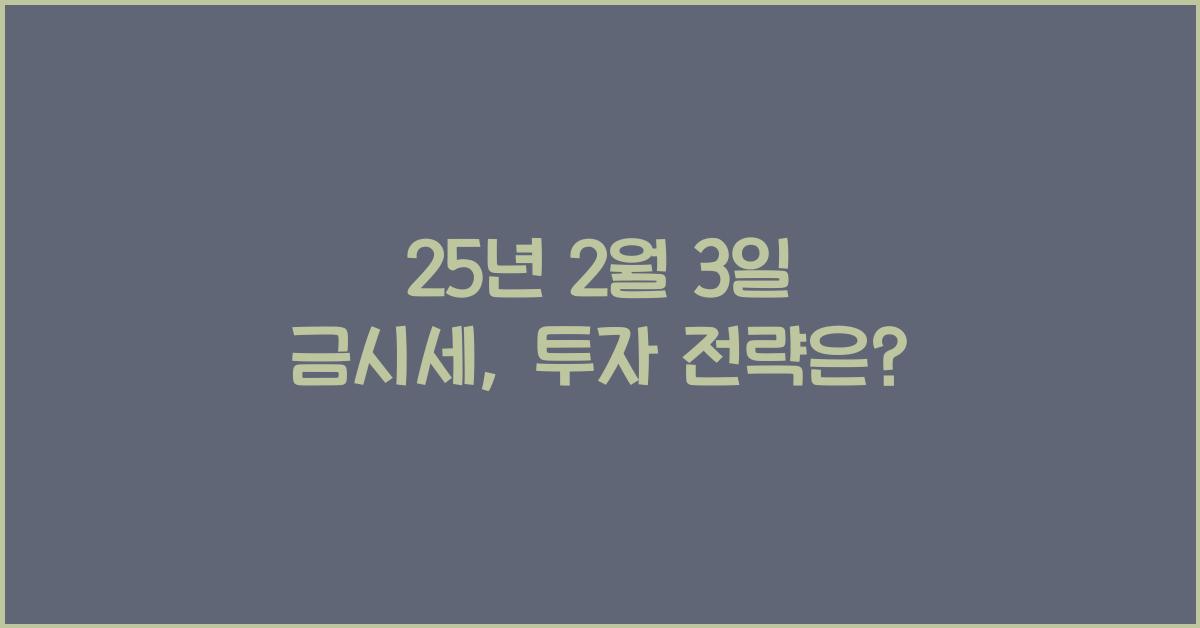 25년 2월 3일 금시세
