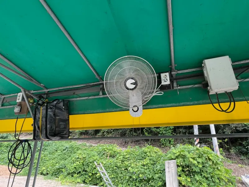 산정낚시터 선풍기 모습