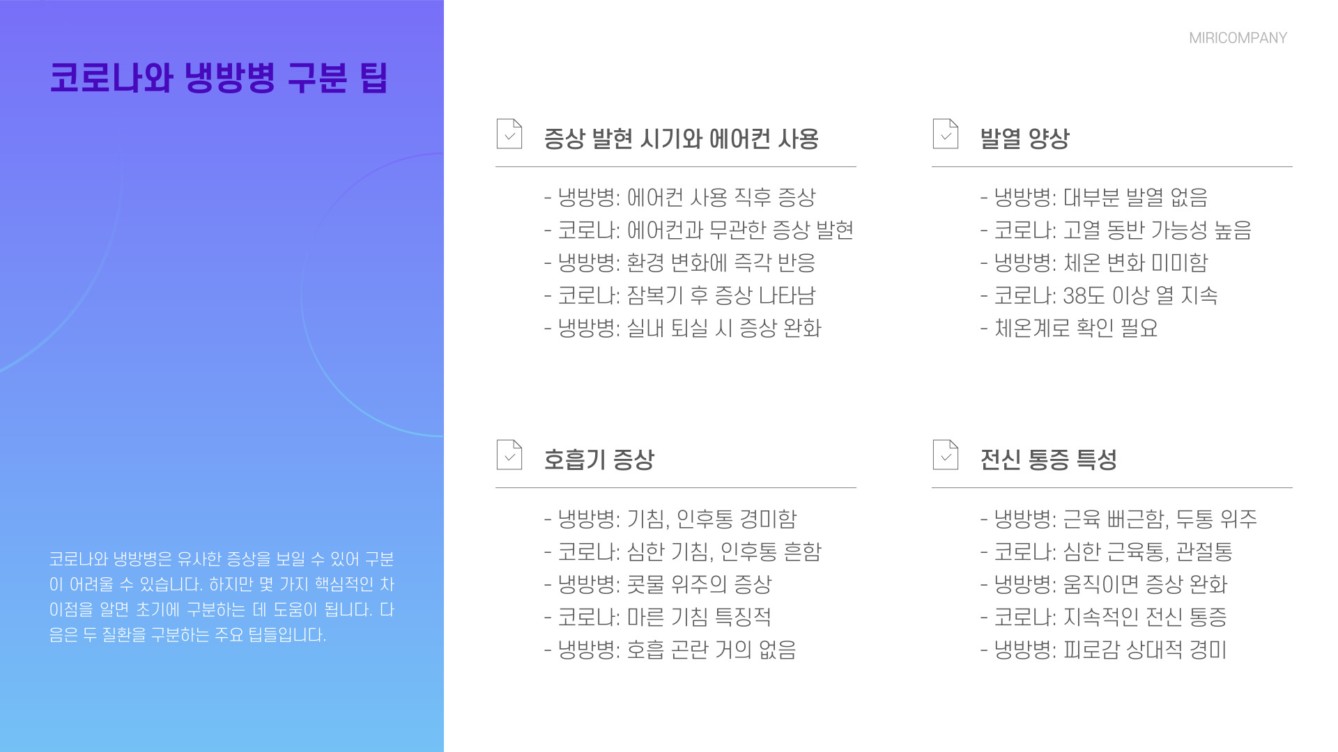 코로나 증상 냉방병과 구분
