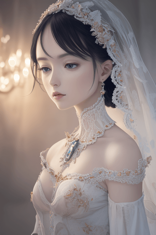 Playground AI로 생성한 그림(2) - 드레스 입은 소녀