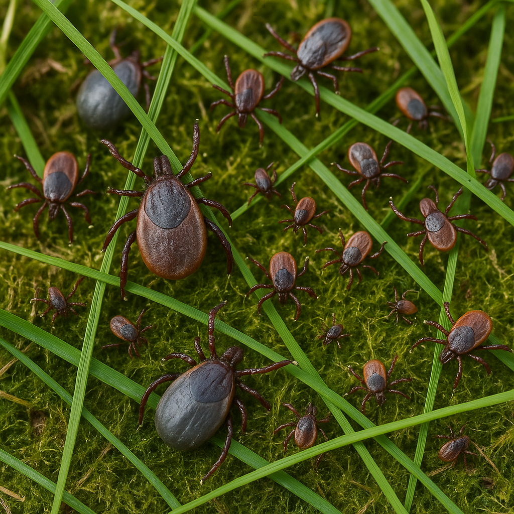 진드기 감염을 일으키는 작은 소참 진드기 와 관련한 사진