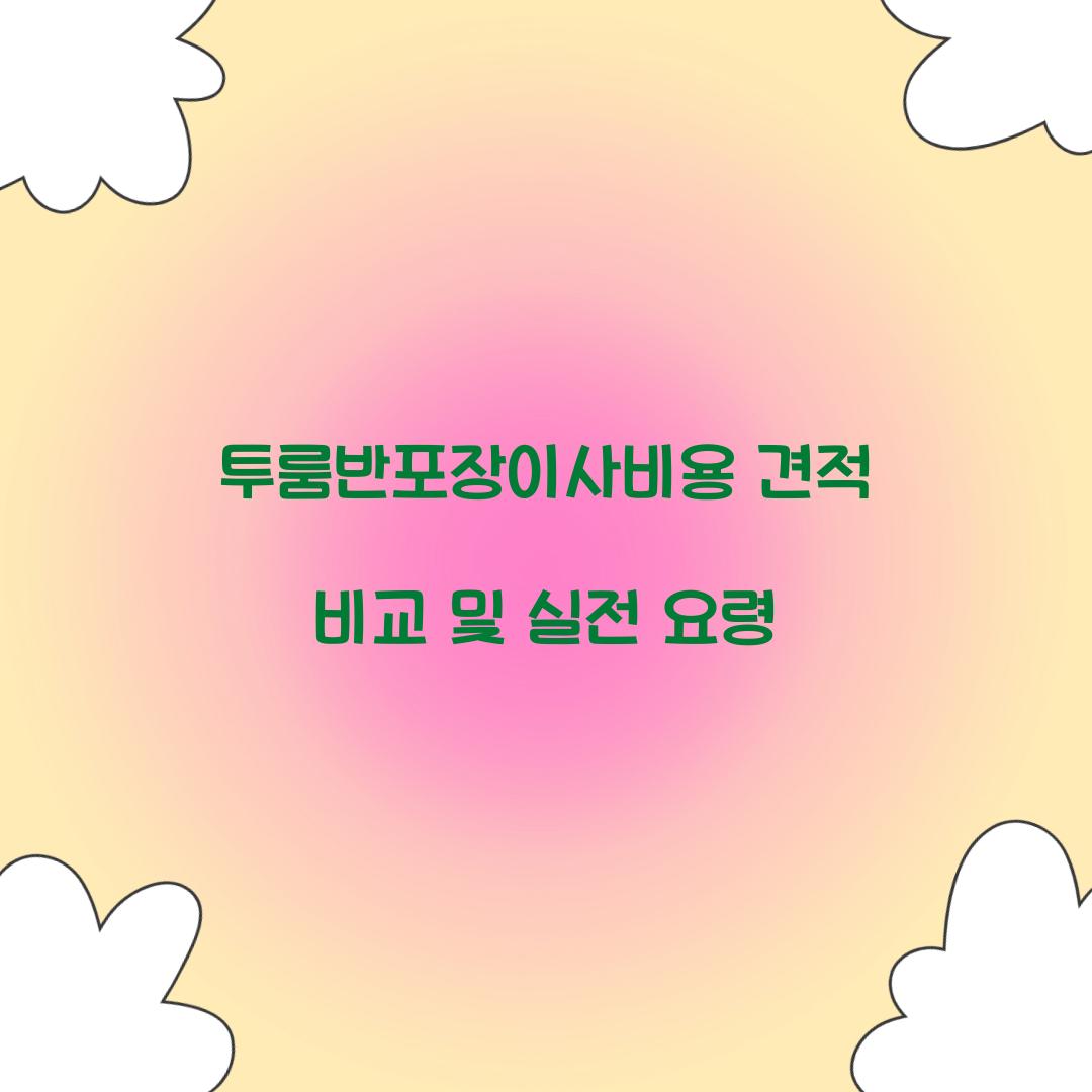 투룸반포장이사비용