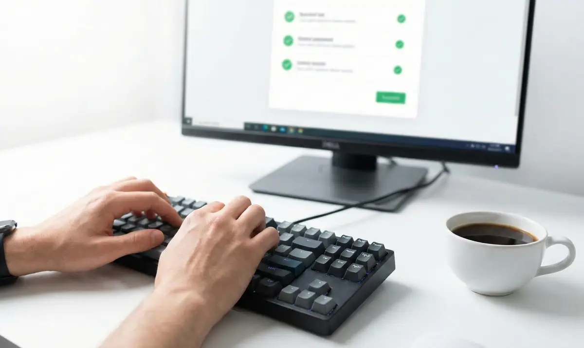 오류가 해결되어 정상적으로 작동하는 제미나이 화면을 보며 안도하는 사용자