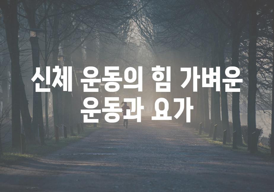 신체 운동의 힘 가벼운 운동과 요가
