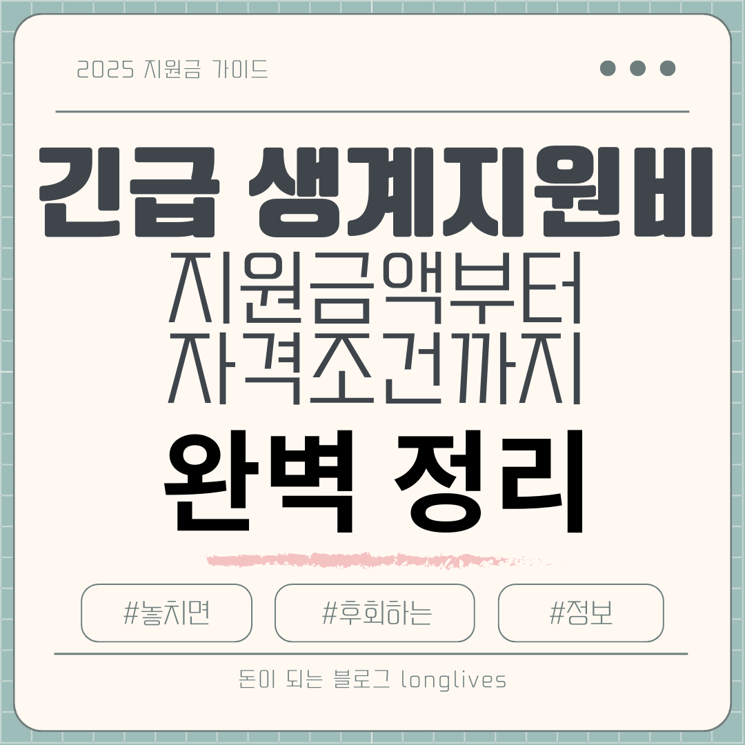 2025년 긴급생계지원비