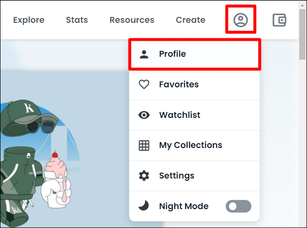 오픈씨 프로필 접속하는 과정