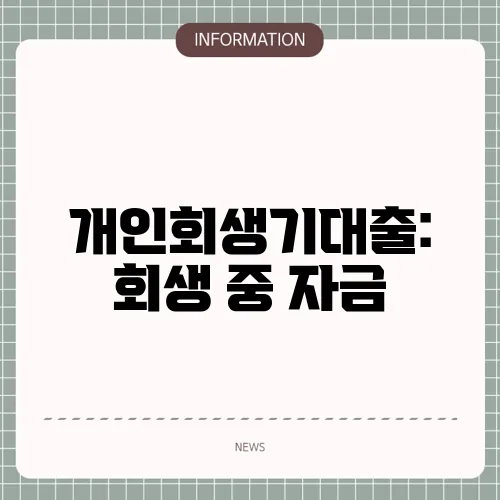 개인회생기대출: 회생 중 자금