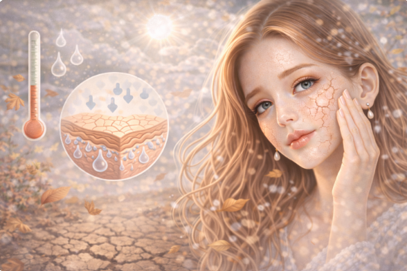환절기 피부 비상, 건조 이미지