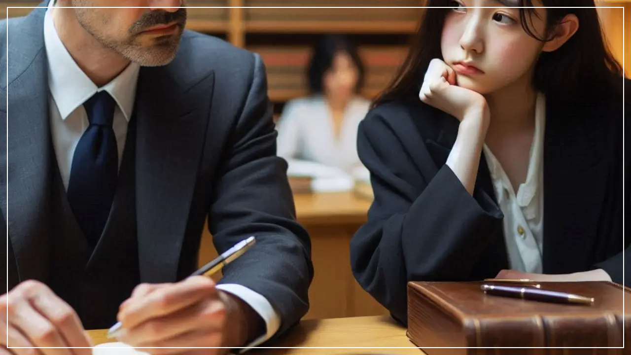 구속 전 실질 심사에 앞서 젊은 여성 변호인과 삼당했다