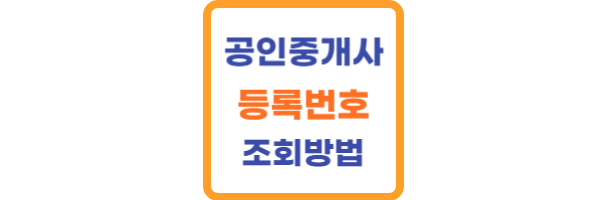공인중개사 등록번호 조회