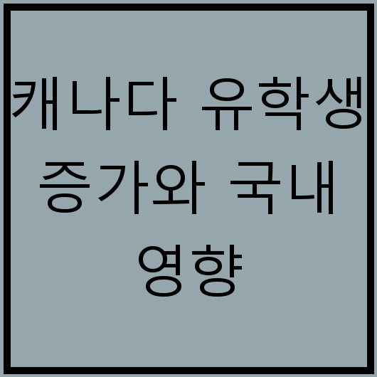 캐나다 유학생 증가와 국내 영향