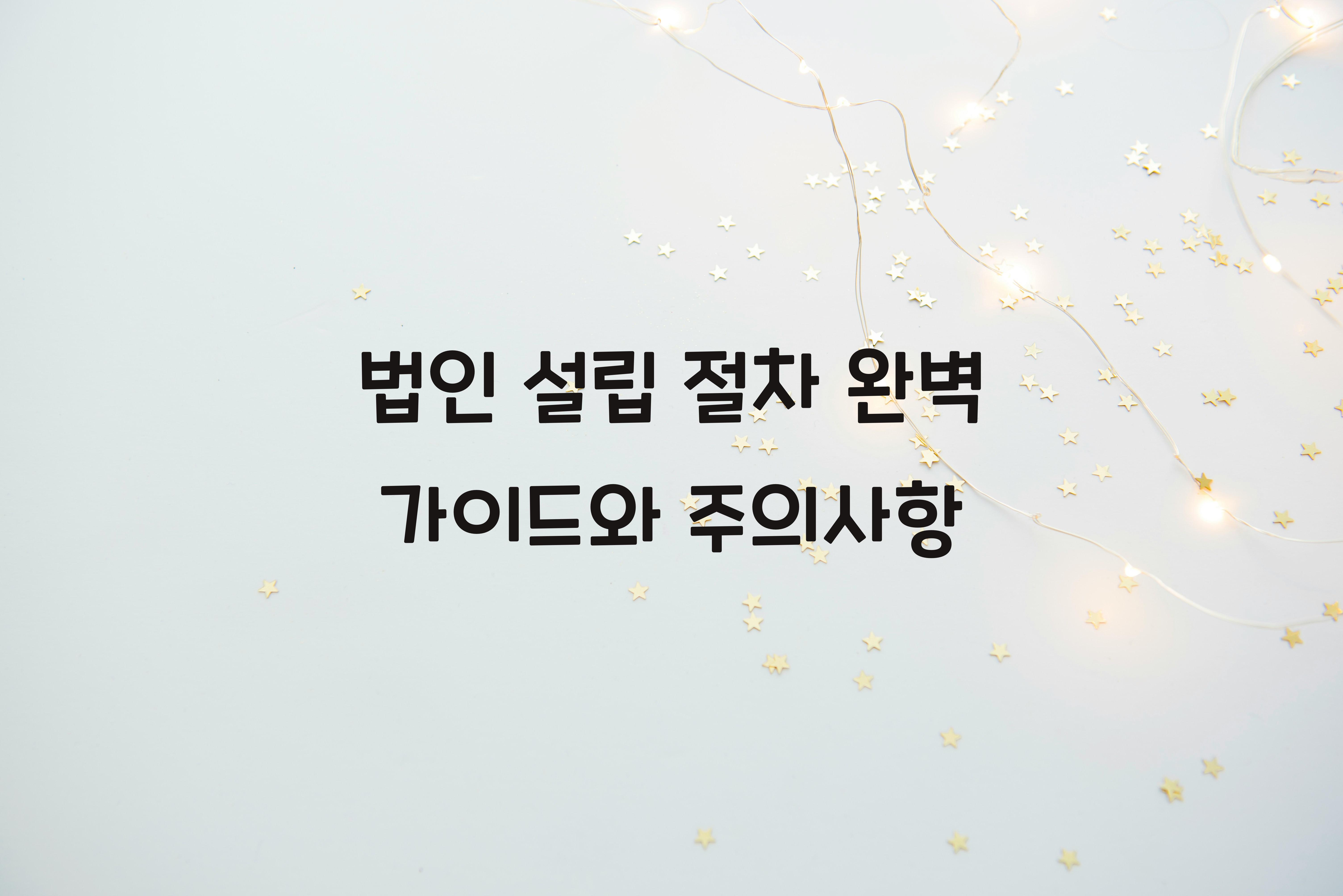 법인 설립 절차