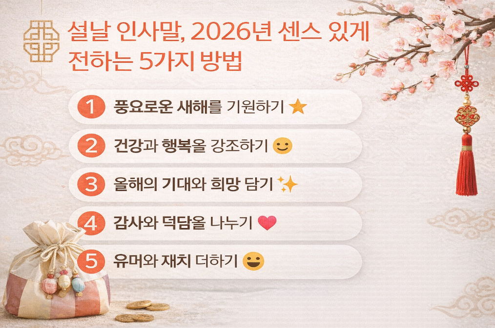 2026년 설날 인사말, 센스 있게 전하는 5가지 꿀팁
