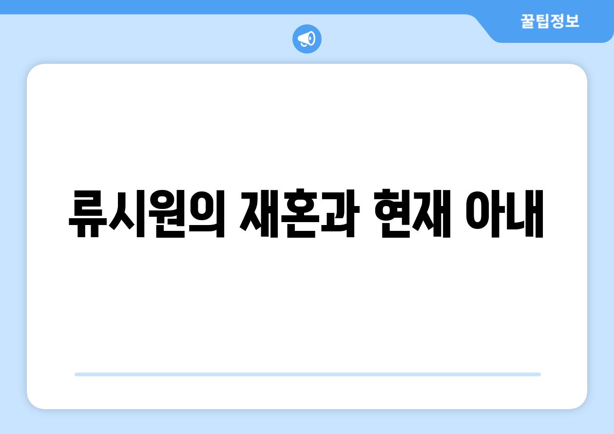 류시원의 재혼과 현재 아내