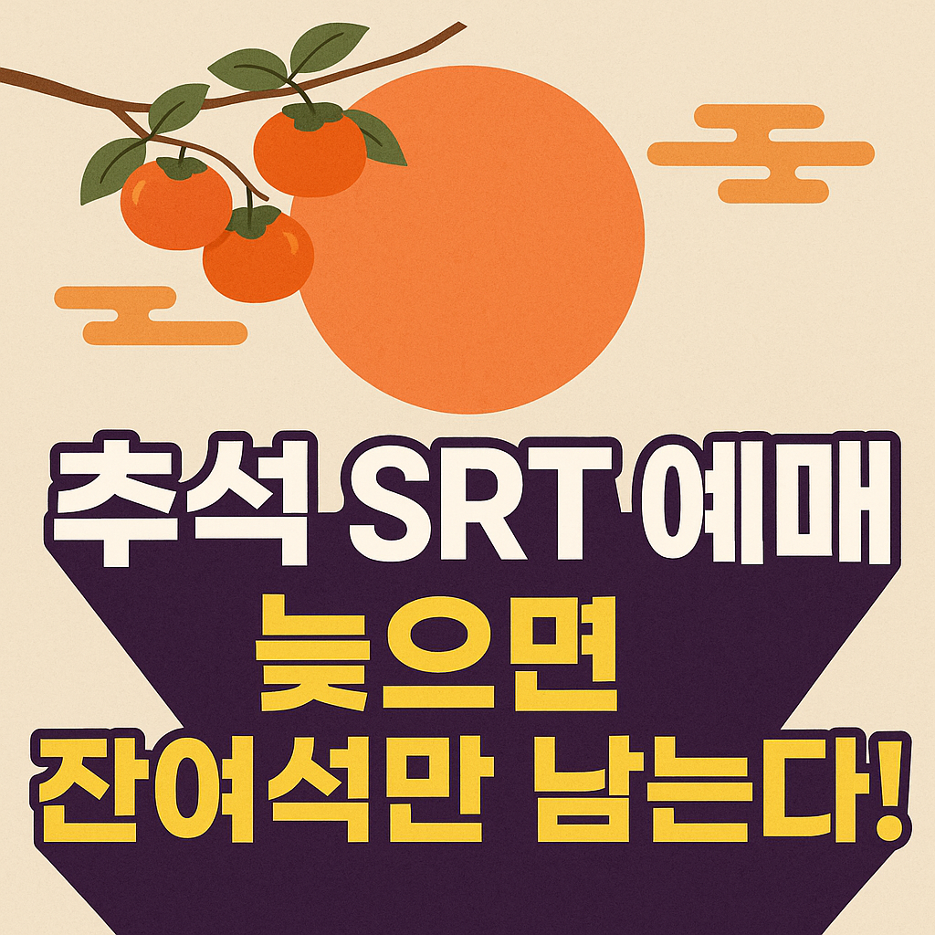 추석 SRT 예매, 늦으면 잔여석만 남는다!