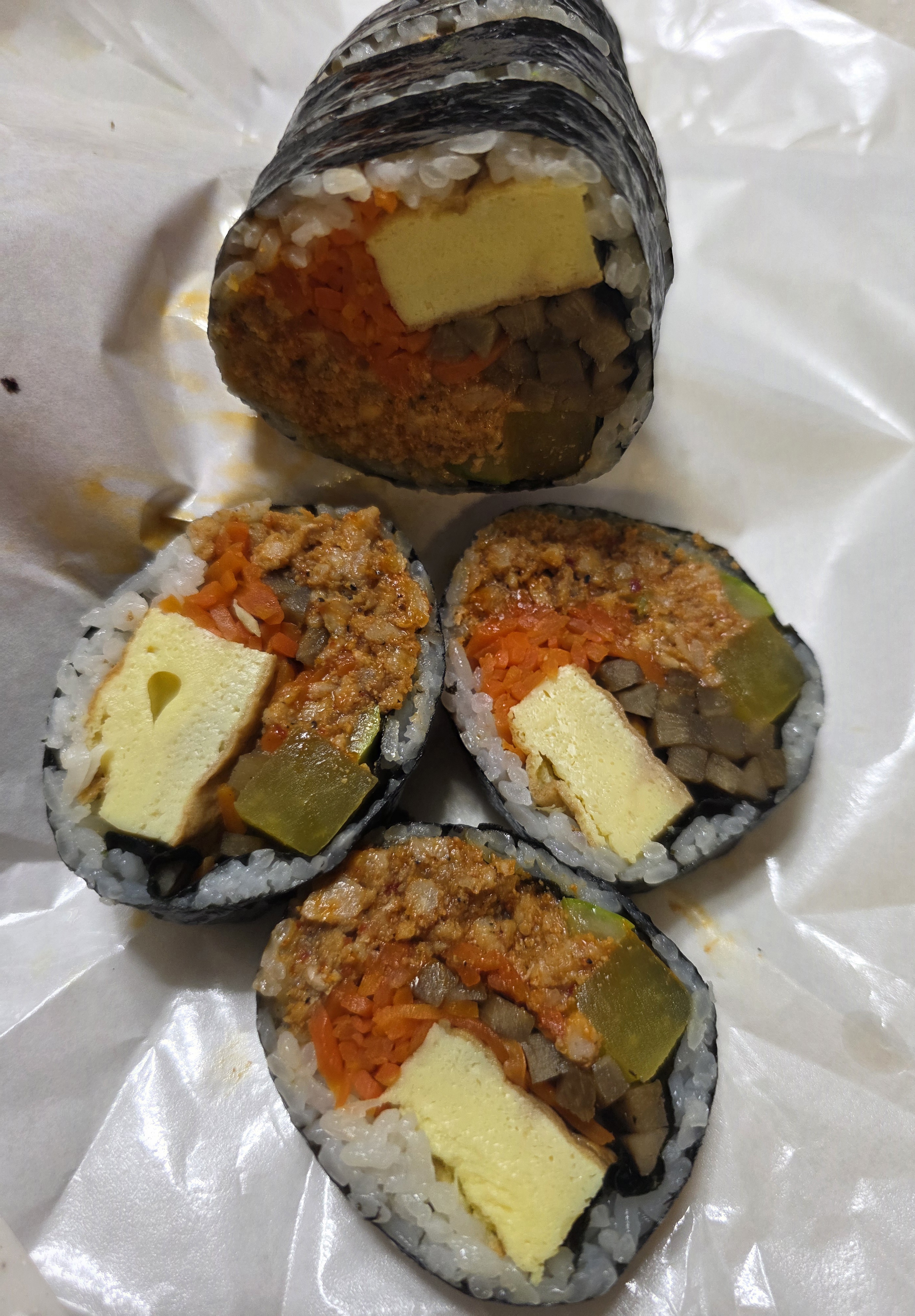안산 좋은날김밥 제육김밥 단면