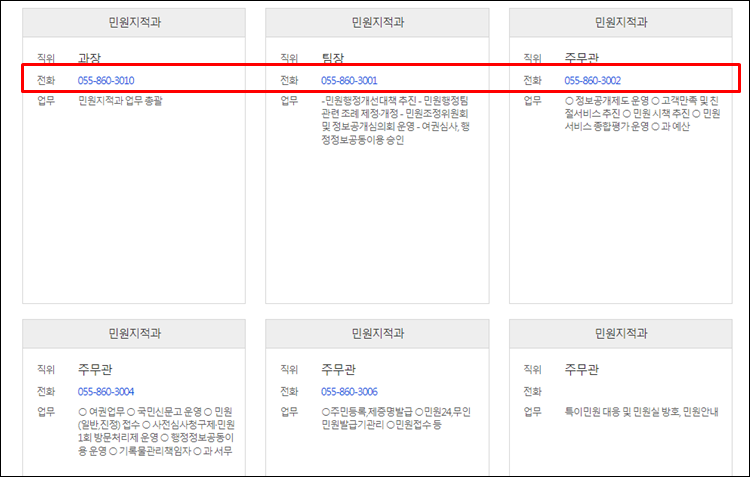 남해군청-전화번호