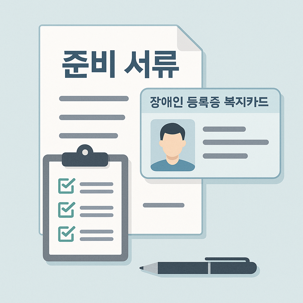 장애인 등록증 복지카드 준비 서류이미지
