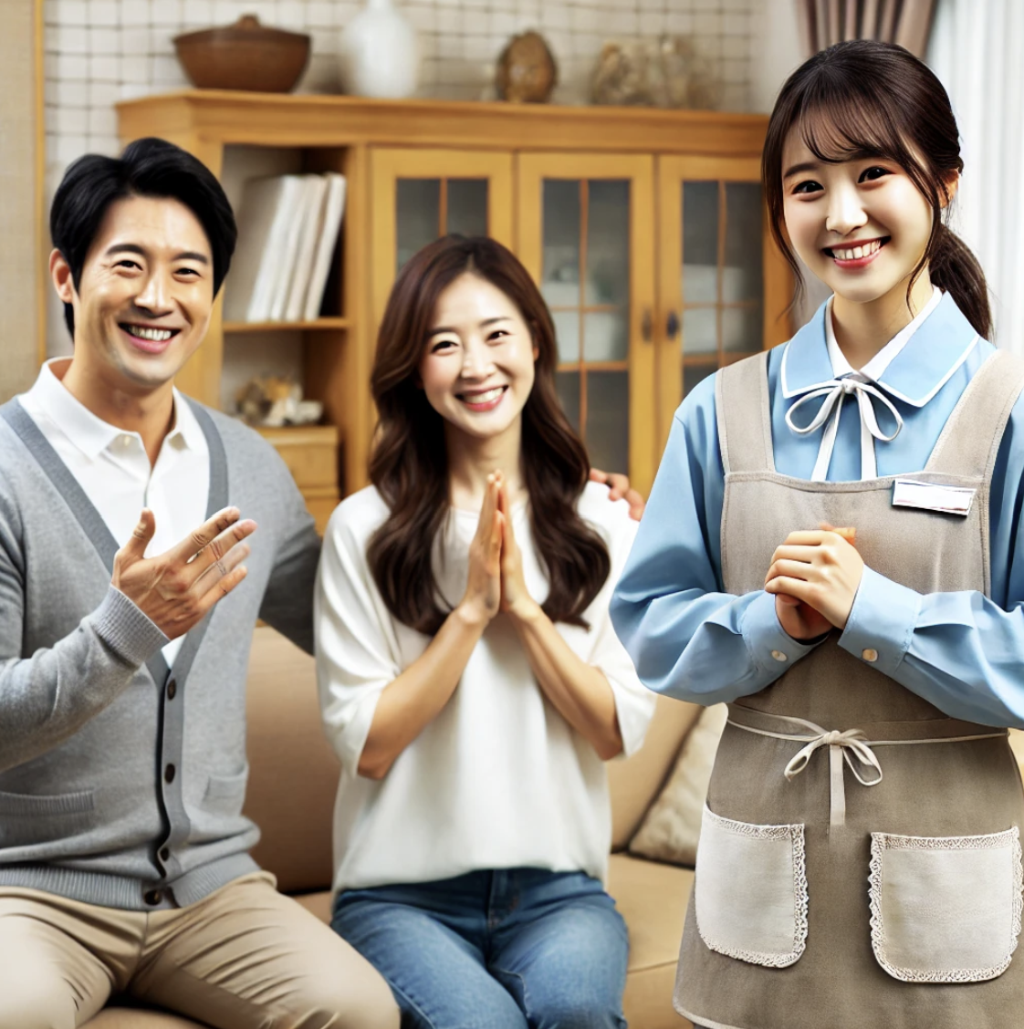 가사근로자에게 감사하는 따뜻한 순간