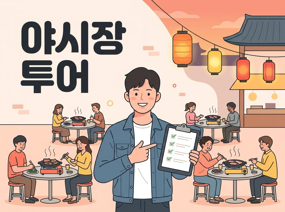 예산시장 장터광장 불판 직화구이 정경