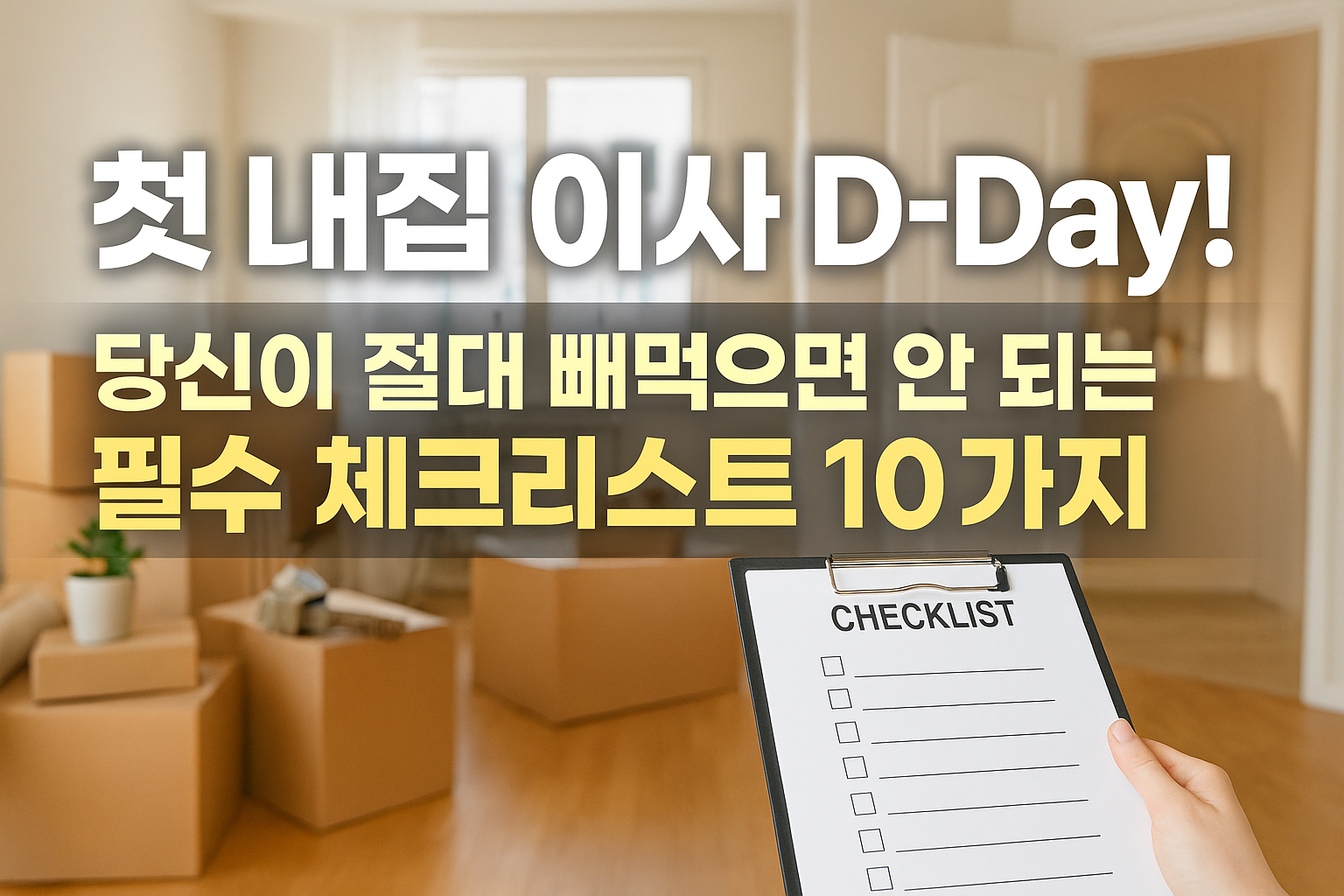 첫 내집 이사 D-Day! 당신이 절대 빼먹으면 안 되는 필수 체크리스트 10가지