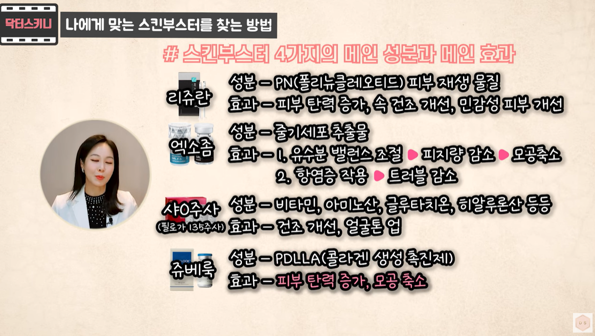 스킨부스터 종류 및 효과