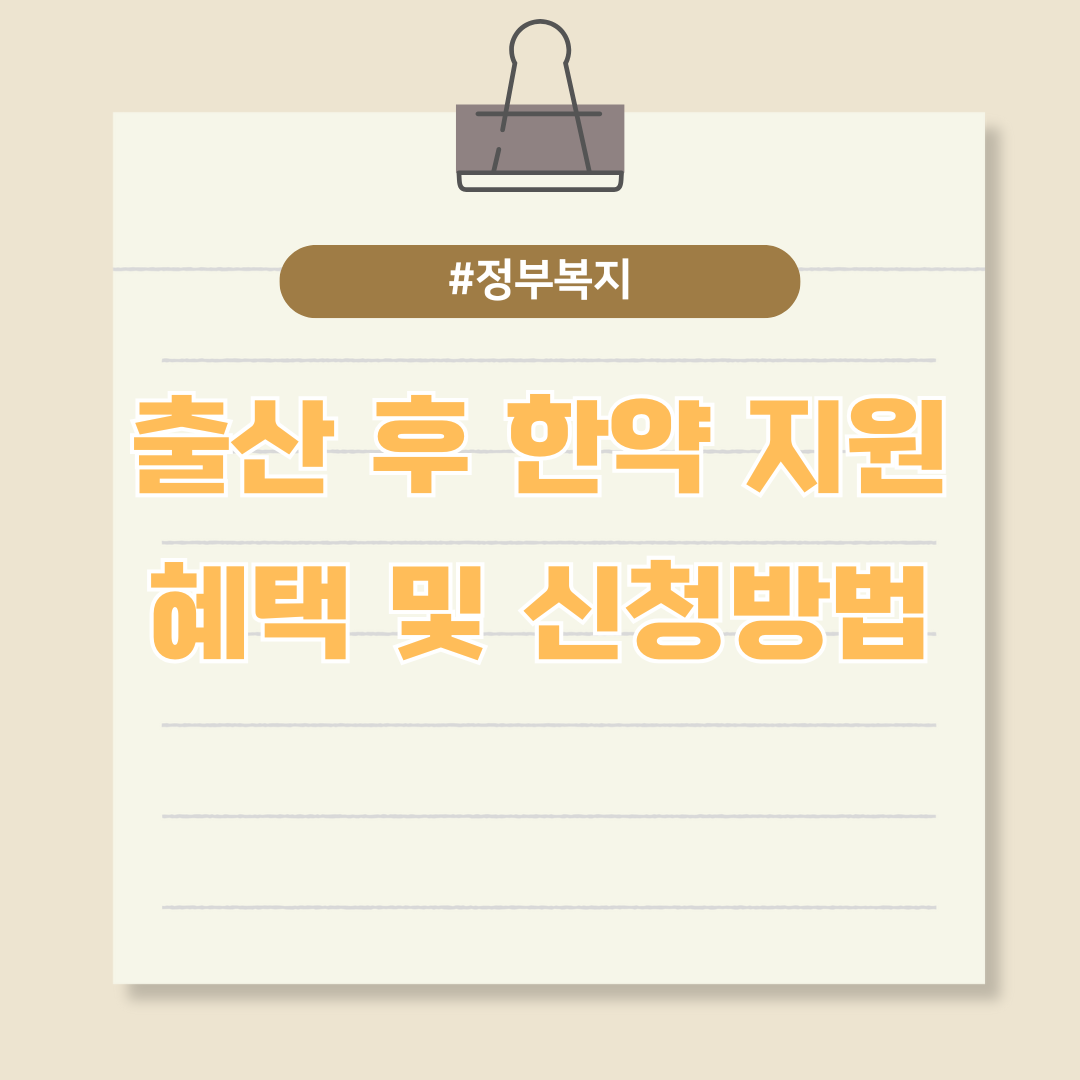 출산 후, 한약으로 건강을 되찾고 싶다면? 놓치면 후회할 지원 혜택 알아보기!