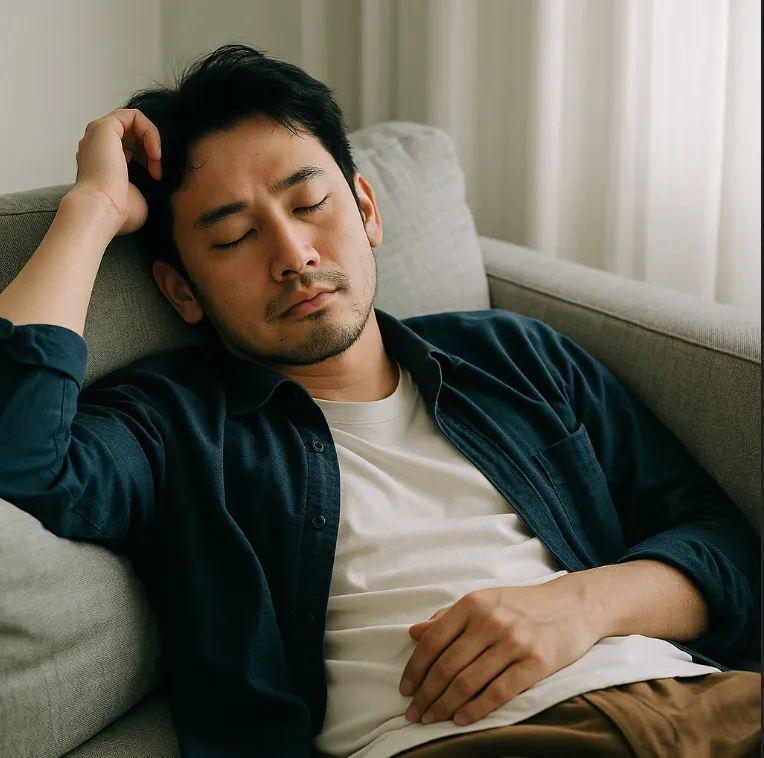 피곤해 하는 남자