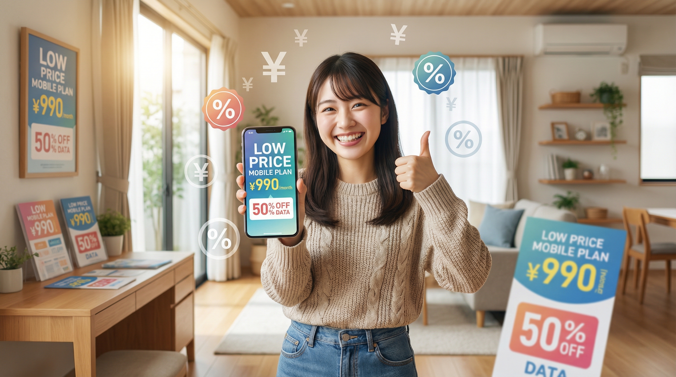 格安SIMで節約に成功した日本人女性