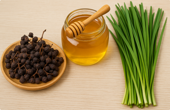 헛개나무, 꿀 , 부추