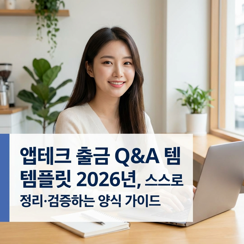 앱테크 출금 Q&A 템플릿 2026년 | 스스로 정리·검증하는 양식 가이드