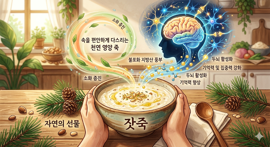 천연 영양 죽, 잣죽의 불포화 지방산과 두뇌 활성화
