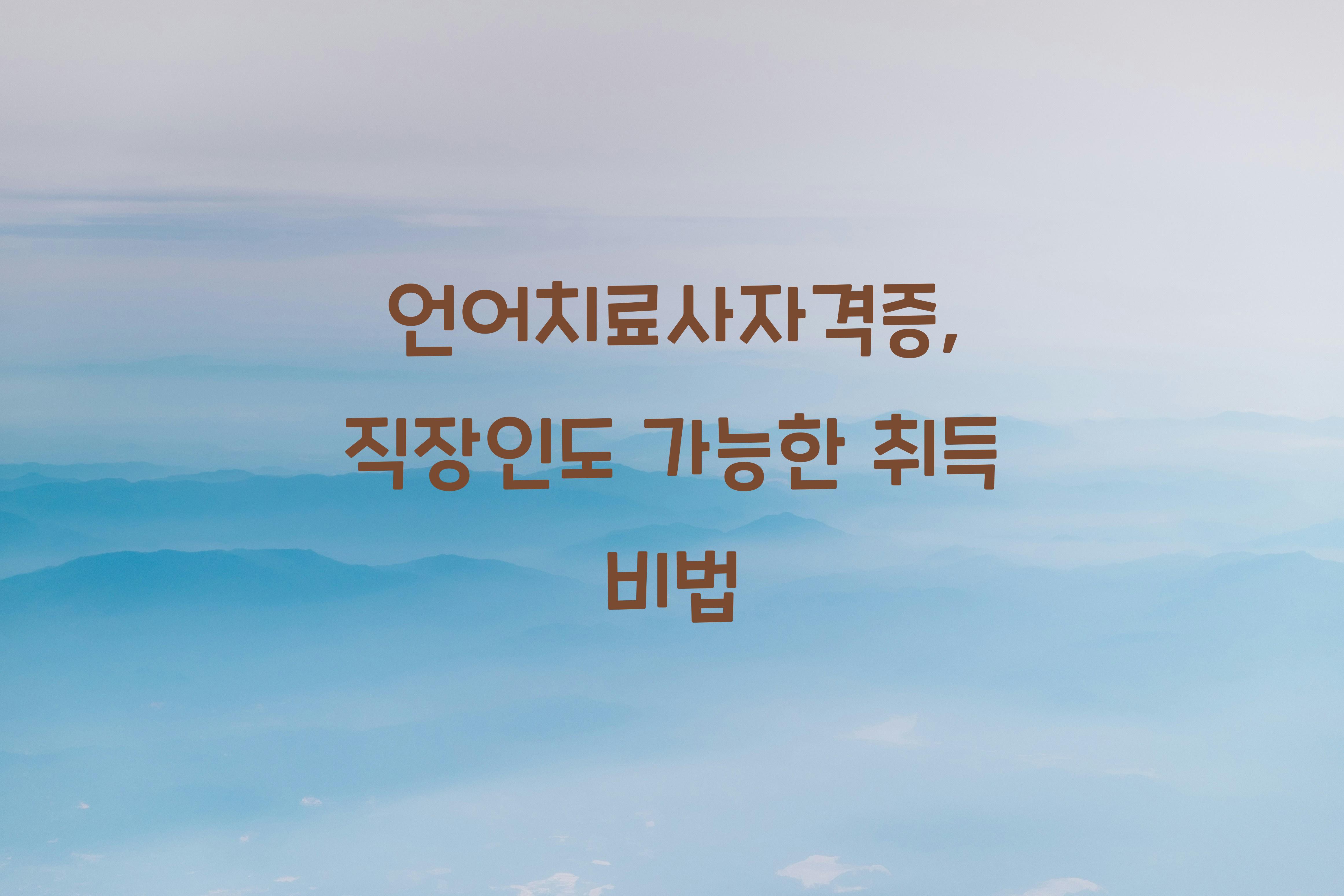 언어치료사자격증