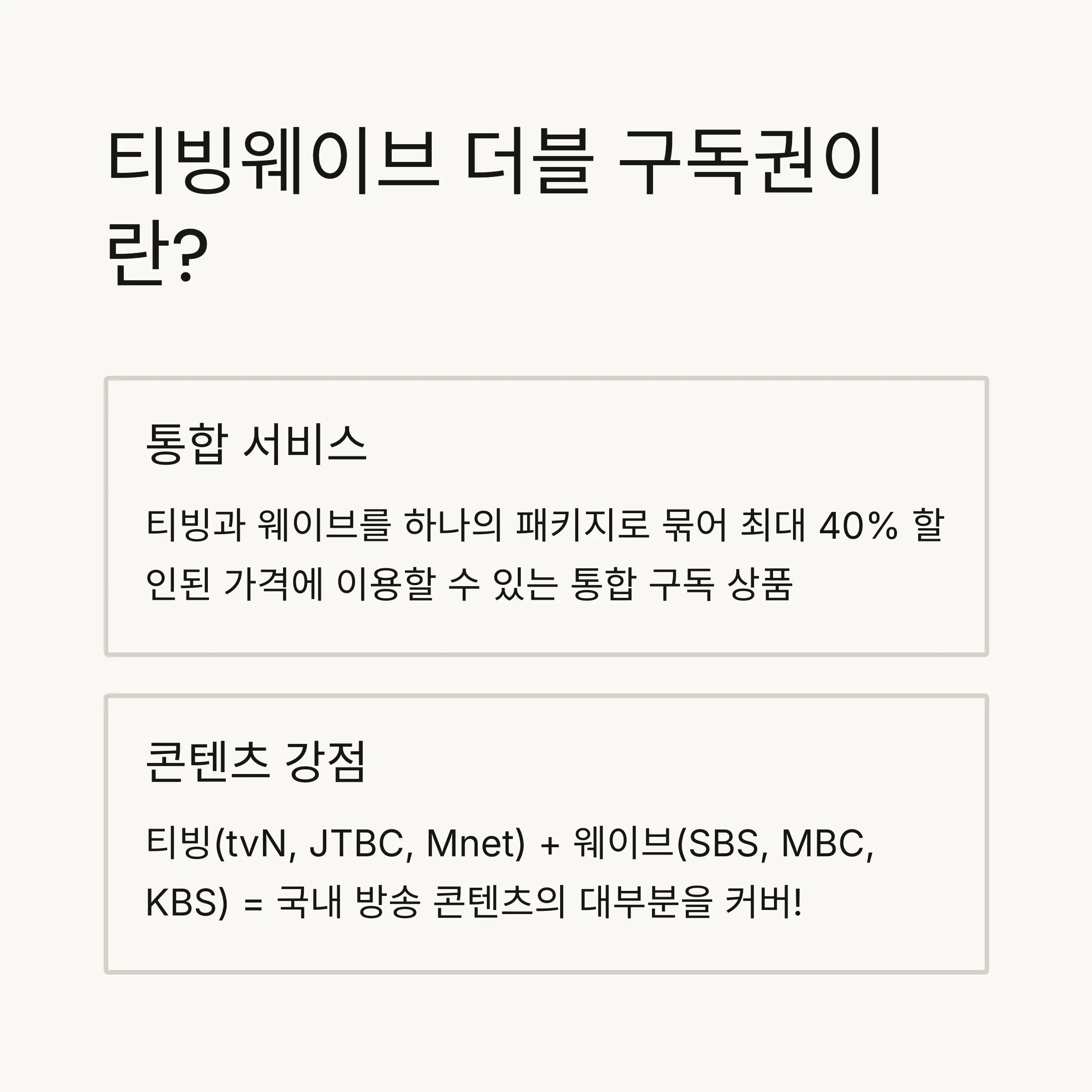 📺 티빙웨이브 더블 구독권이란?