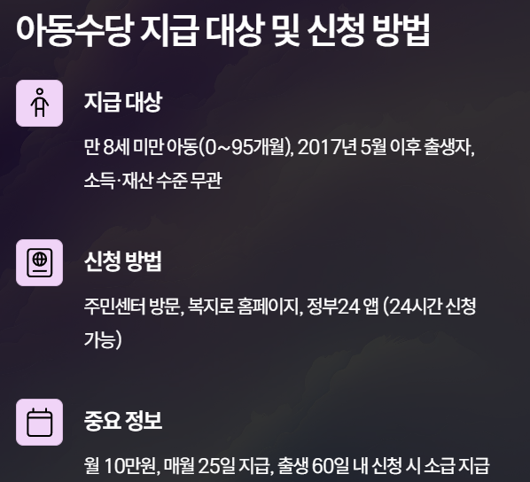 지금 당장 확인해야 할 아동수당 대상자와 신청 조건