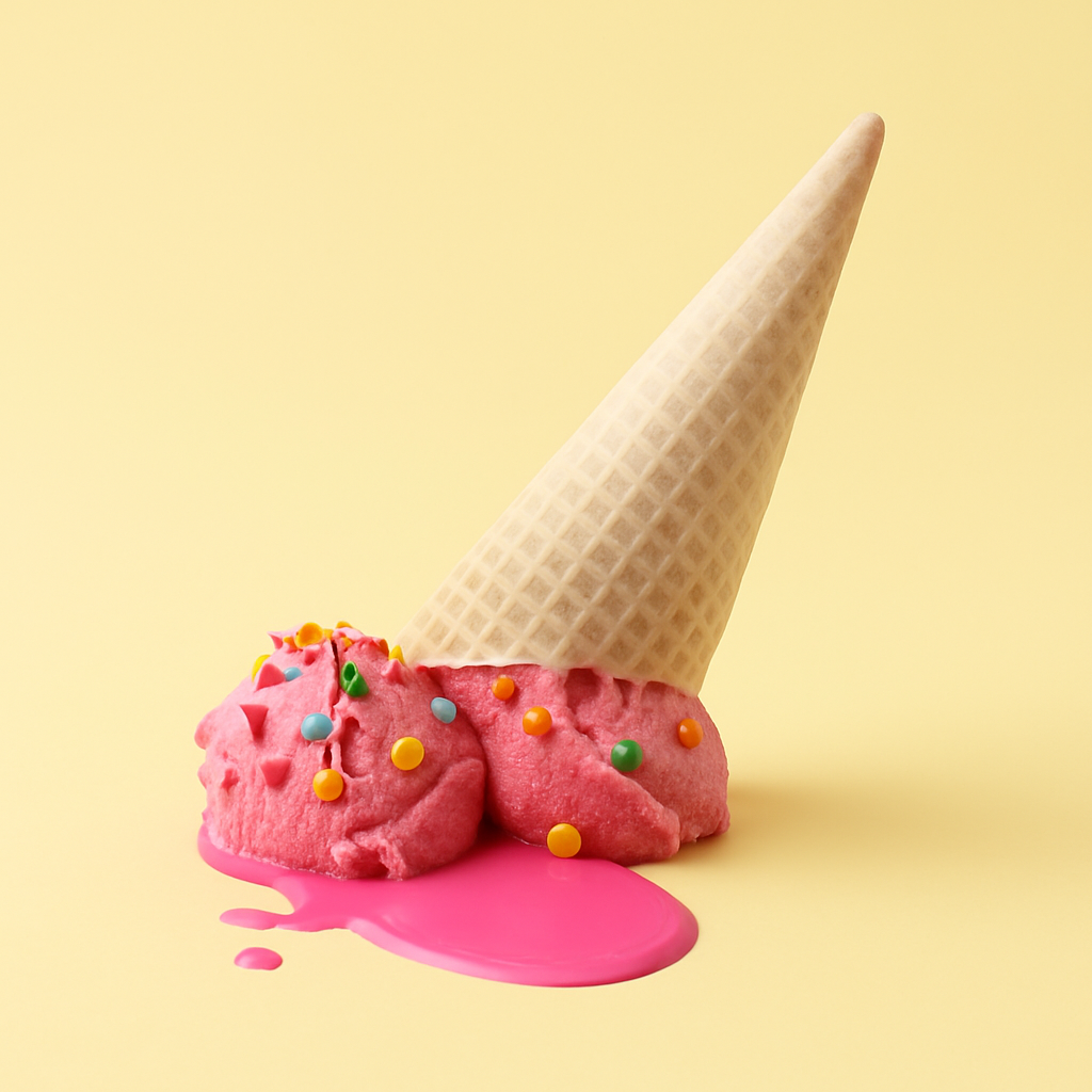 "큰 실수" 영어로, big mistake 대표 이미지 &ndash; 바닥에 떨어진 아이스크림 콘