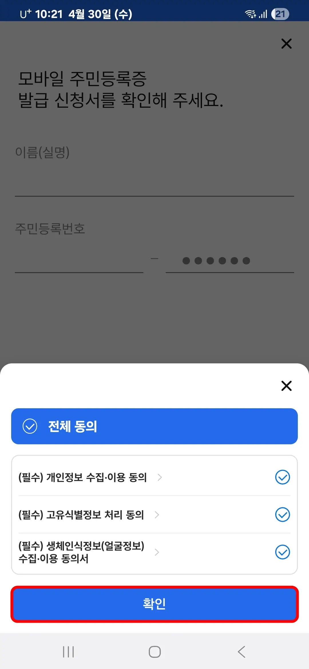 전체 동의 
