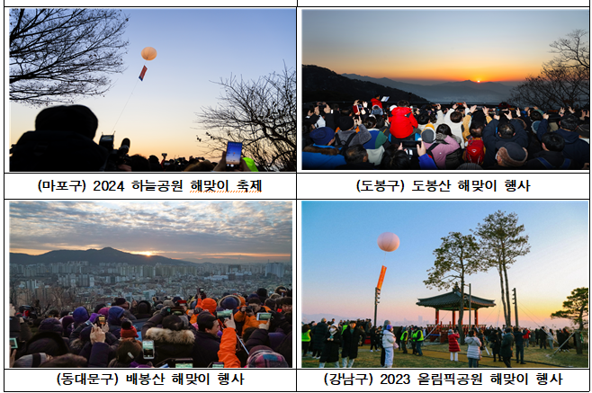 2024 서울 해돋이 새해 일출 명소 BEST 17곳 행사 일정표(+전국 일출 명소 출전 4 곳)