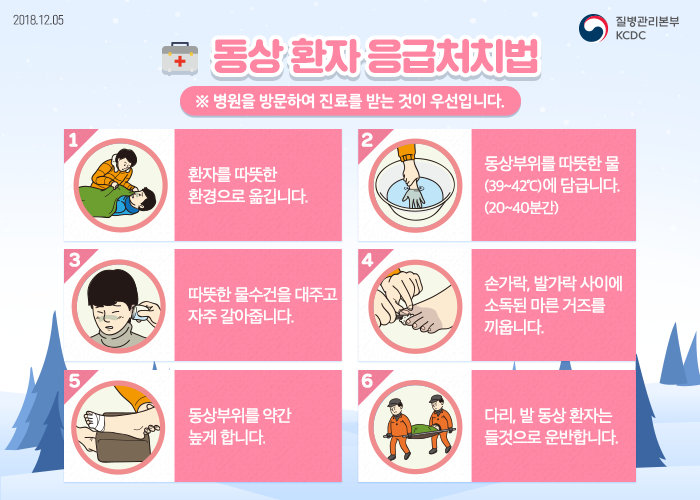 동상 발생 시 응급처치 방법