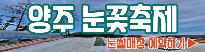 양주 눈꽃축제 눈썰매장 예약하기