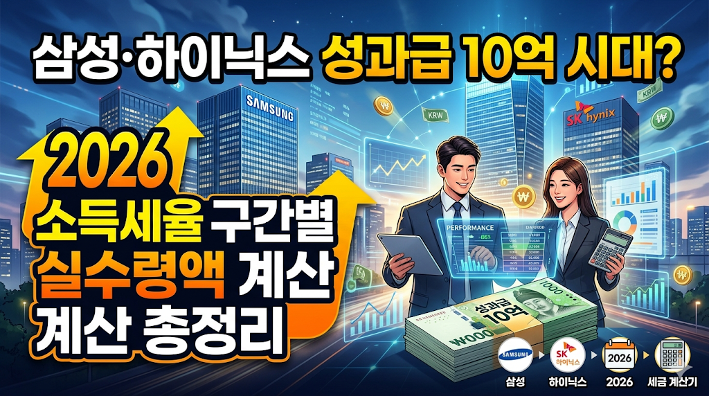 삼성&middot;하이닉스 성과급 10억 시대? 2026 소득세율 구간별 실수령액 계산 총정리