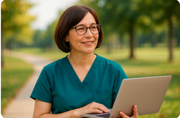 간호사에서 블로거로 변신한 중년 여성의 활기찬 일상 모습