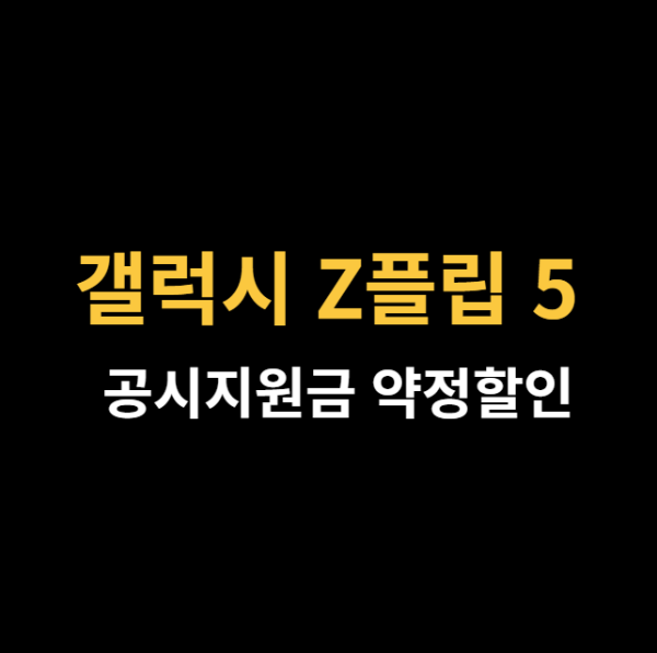 Z플립 5 공시지원금 약정할인 이미지 사진입니다.