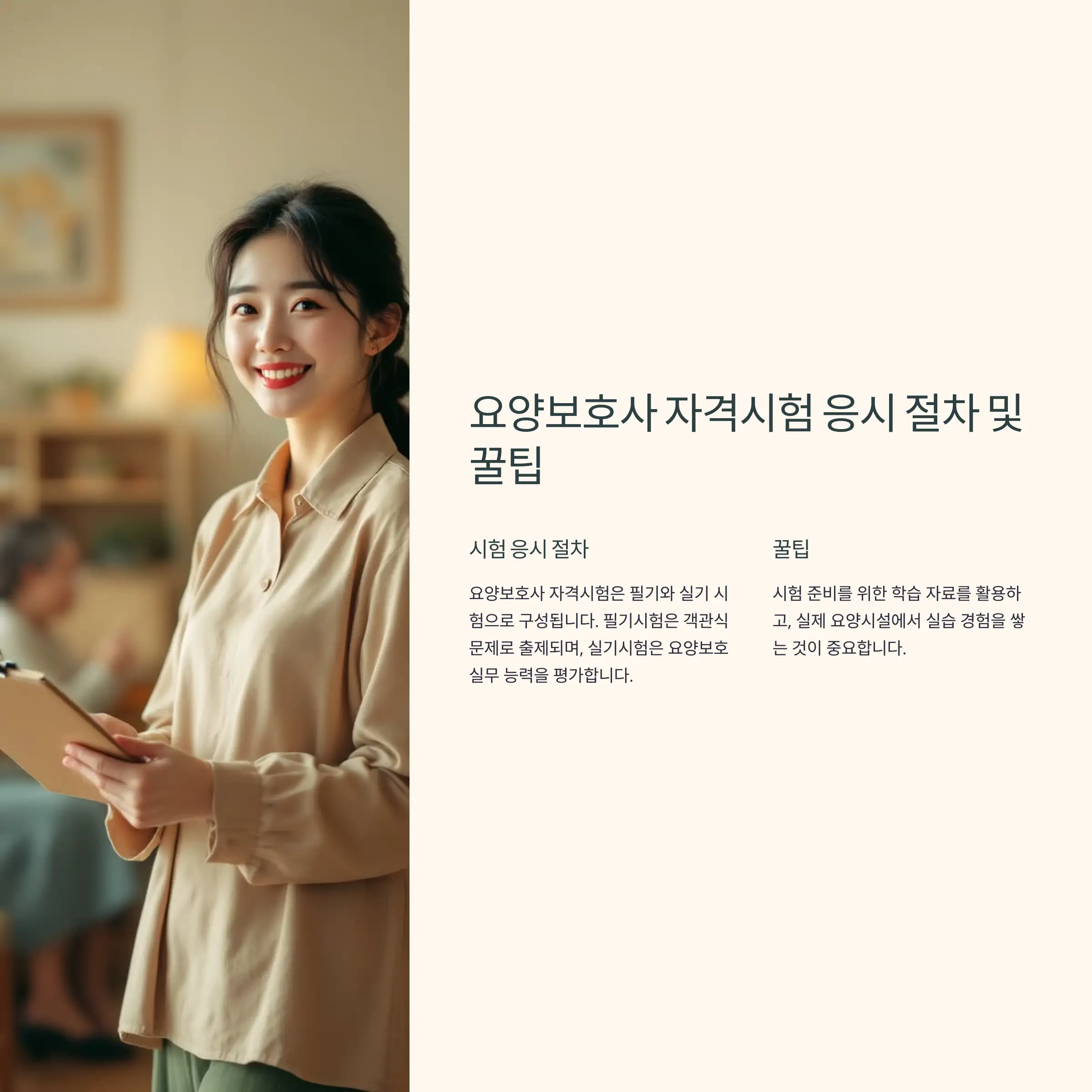 요양보호사 자격시험 응시 절차 및 꿀팁